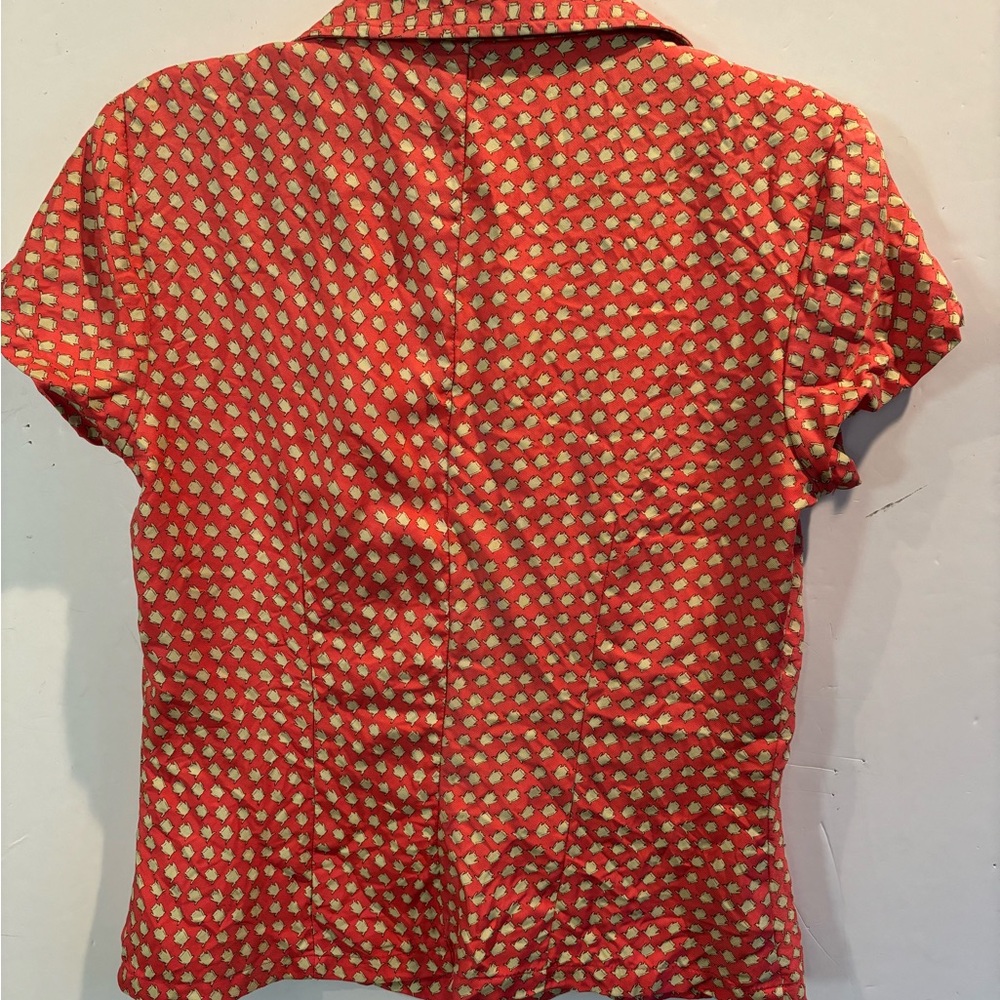 J. McLaughlin Red Polka Dot Blouse - Picture 2 of 8